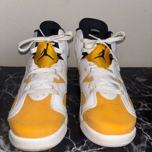 Air Jordan 6 Retro Yellow and White Low-Top Sneakers